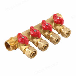 מחלק איטלקי אדום + ברזונים 3/4 – 2 יציאות NTM 080744