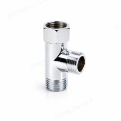 מפצל T כרום 1/2ח. – 1/2ח. – 1/2 פ.(מתכת, אום מסתובב)