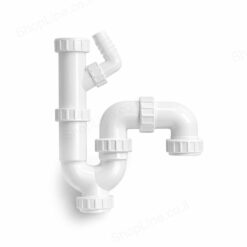 סיפון אמריקאי בודד 1.5 אינץ' עם יציאה למדיח ליפסקי 40 ממ