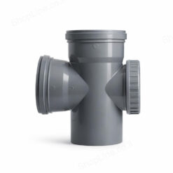 מסעף T שקע – תקע 110 מ"מ עם פתח ביקורת | אביזר PP לביוב ושפכים